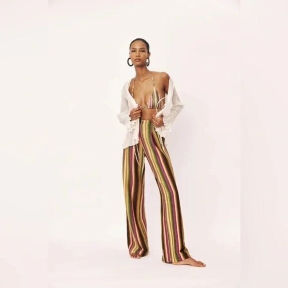 Savannah Morrow Pants - Striped Wide Leg Pants for Women
